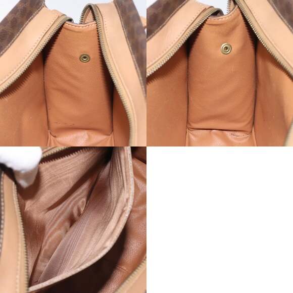 CELINE Macadam Canvas Shoulder Bag Pvc Brown Gold - Picture 12 of 12